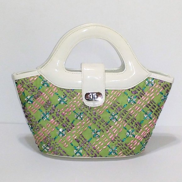 Lulu Guinness raffia embellished handbag - Picture 1 of 12